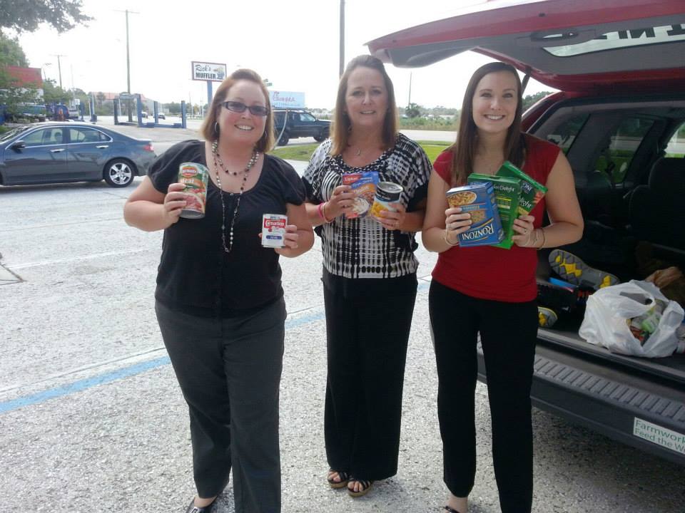 Collecting food for the St Francis House